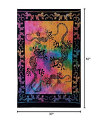 ICC Lizard Iguana Reptile Poster Hippie Decor Tapestry Wall Hanging Trippy Tie Dye Tapestries Bohemian Art psychedelic Small Hippie Rasta Living Room Hippy Tablecloth Tapestry 30x40 inches