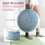 Yes4All Meditation Cushion, Floor Pillow Foam Zafu Buckwheat, Mandala Pattern Yoga Meditation Bolster Pillows, Floor Cushions - color: A. Sky Blue