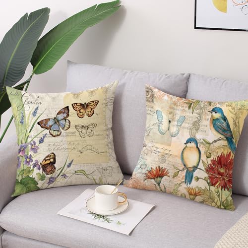 wyooxoo Spring Pillow Covers 20x20 Set of 4 Farmhouse Pillow Covers Outdoor Decorative Throw Cushion Case for Sofa Couch Living Room - color: Color G, size: 20" x 20" (Pack of 4)