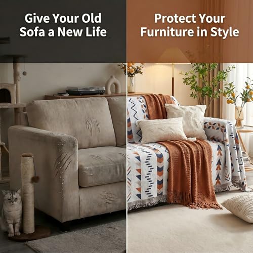amorus Bohemian Throw Blanket Chenille Jacquard Tassels Cover, 71"*90",NO.6 | Boho Style blankets, modern Geometric, warm & cozy. For couch, bed, outdoor, car - color: Pattern 6, size: 71x91 in