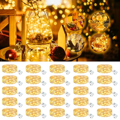 20 Pack Fairy Lights Battery Operated - 7ft 20 Led Twinkle Lights 3 Modes, Bulk Mini String Lights Waterproof for Mason Jars Vases DIY Party Wedding Mothers Day Decoration-Warm White - color: Warm White, size: 20 Pack