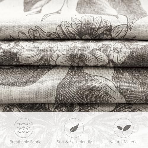 Foindtower Set of 2 Linen Floral Vintage Throw Pillow Covers Neutral Accent Decorative Cushion Covers Farmhouse Boho Home Decor for Sofa Chair Couch Bedroom Living Room,18×18 Inch,Light Gray - color: Light Gray, size: 18" x 18" (Pack of 2)