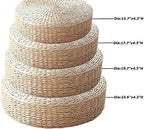 HUAWELL 2 Pack Super Bigger Size Tatami Floor Pillow Sitting Cushion, Round Padded Room Floor Straw Mat for Outdoor Seat Dia: 60CM (23.6) - style: 23.6 Inch