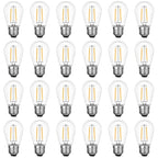VISTERLITE 24 Pack Dimmable Shatterproof S14 LED Replacement Outdoor String Light Bulbs, 2200K 2W Plastic LED E26 Medium Screw Base Edison Bulbs Equivalent to 11-25 watt - size: 24 Count (Pack of 1)