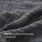 Boho Throw Blanket, 100% Cotton Ultra Soft Luxury Throw Rustic Quilt, Muslin Breathable Soft Bed Throw ，All Throw for Sofa Couch Chair 60×80 Inch (Grey Blanket, 60x80 Inch) - color: Grey, size: 60x80 Inch