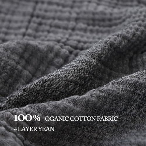 Boho Throw Blanket, 100% Cotton Ultra Soft Luxury Throw Rustic Quilt, Muslin Breathable Soft Bed Throw ，All Throw for Sofa Couch Chair 60×80 Inch (Grey Blanket, 60x80 Inch) - color: Grey, size: 60x80 Inch