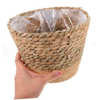 Totority Large Woven Straw Flower Basket Rustic Decorative Planter for Indoor Plants Living Office Home Decor Natural Weaving Basket for Flower Pots and Succulent Arrangement