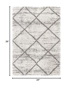 SAFAVIEH Hudson Shag Collection Accent Rug - 2' x 3', Grey & Beige, Modern Trellis Design, Non-Shedding & Easy Care, 2-inch Thick Ideal for High Traffic Areas in Foyer, Living Room, Bedroom (SGH281J) - color: Grey/Beige, size: 2' x 3' (Rectangular)