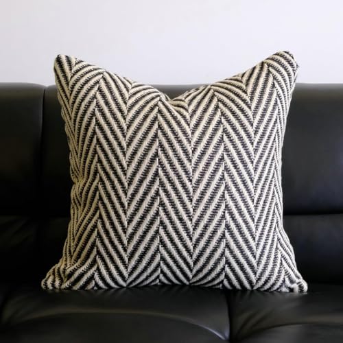 vctops Boho Throw Pillow Cover Black and White Knitted Woven Pillow Cushion Cover Arrow Knit Decoration Square Pillowcase for Sofa Couch Bedroom Living Room - 24"x24" - color: Black, size: 24" x 24" (Pack of 1)