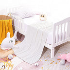 NTBAY 100% Pure Cotton Cable Knit Toddler Blanket, Super Soft Warm Breathable 30x40 Baby Blanket for Crib, Stroller, Nursery, Travel, Newborn, 30x40 Inches, White - color: White