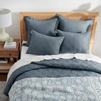 Levtex Home - Adare Blue - Throw - Bordered Floral - Blue, Navy and White - Quilted Throw (50x60in.) - Cotton - color: Blue