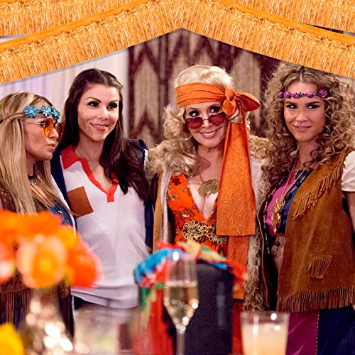 6 Pack 10 Feet Foil Fringe Garland Metallic Tinsel Streamers Banner Wall Hanging Curtain Backdrop Banner for Parade Floats, Valentine's Day, Wedding, Birthday, Mardi Gras Party Decorations(Orange) - color: 6 Pack Orange