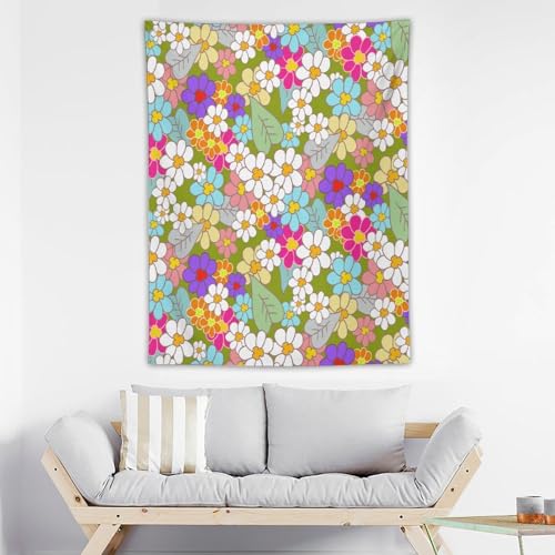 70s Vintage Flower Tapestry，Retro Floral Hippie Aesthetic Art Tapestries Home Decor for Living Room Bedroom Nursery 30"x40" - color: 70s Flower-1, size: 40"L x 30"W