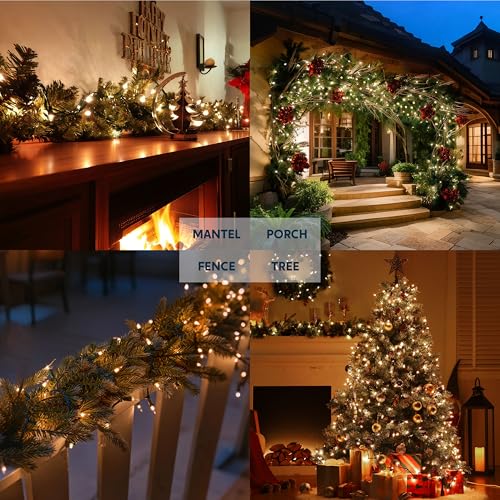 Joiedomi Clear Christmas String Lights Indoor,200(2x100) Mini White Fairy Light,42.8 FT Lighting Decor for Patio Dorm Classroom Bedroom Holiday Wedding Party Garland Birthday Festival,Green Wire - size: 100 Lights×2 Pack