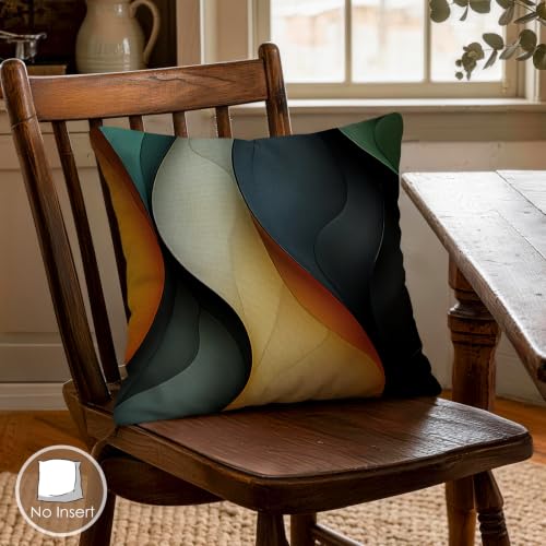 OBSEDE Abstract Color Block Throw Pillow Covers 18x18 Set of 4, Farmhouse Decor for Home Couch Sofa Living Room, Rustic Floral Decorative Cushion Cases - color: Abstract Color Block