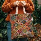 Boho Style Canvas Bag for Women Boho Fashion Tote Bag for Bohemian Lover - color: Bohotiles Bag