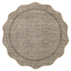 GarveeHome Scalloped Washable Round Rugs, Non-Slip Soft Round Rug 4ft Ultra-Thin, Small Boho Circle Stain Resistant Low Pile Carpet for Entryway Kitchen Bedroom Nursery Bathroom, Brown - color: Taupe, size: 4' (Round)