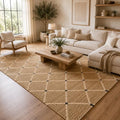 Hand Woven Jute Rug 8'x10' Area Rug - Rectangular Handcrafted Premium Geometric Design, Indoor Reversible Natural Fiber Rugs - Rustic Farmhouse Carpet for Living Room, Hallway, Bedroom - Natural - size: 8' x 10' (﻿Rectangular)