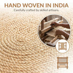 Super Area Rugs Boho Oval Jute Rug - All Natural Soft Jute Braided Hand-Woven Rug Natural Beige 3' X 5' - color: Natural, size: 3' x 5' (Oval)