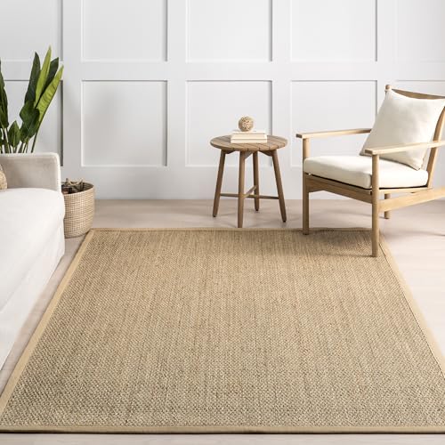 Nuloom Elijah Beige/Natural, 2'6" x 8', Basketweave, Seagrass, Soft and Textured, High Traffic, Stain Resistant, Easy Clean, Durable Runner for Bedroom, Living Room, Dining, Den, Foyer, Entryway - color: Beige, size: 2'6" x 8' (Rectangular)
