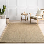 Nuloom Elijah Beige/Natural, 2'6" x 8', Basketweave, Seagrass, Soft and Textured, High Traffic, Stain Resistant, Easy Clean, Durable Runner for Bedroom, Living Room, Dining, Den, Foyer, Entryway - color: Beige, size: 2'6" x 8' (Rectangular)