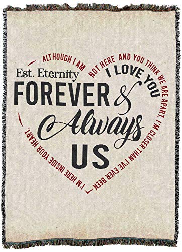 Pure Country Weavers I'm Here Inside Your Heart Blanket - I Love You Forever and Always Us - Sympathy Bereavement Gift Tapestry Throw Woven from Cotton - Made in the USA (72x54) - color: Inside Your Heart, size: 72" x 54"