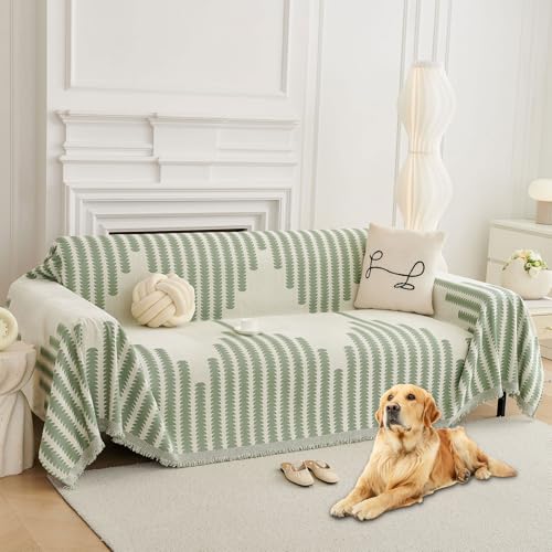 HAOMAIJIA Boho Sofa Covers Couch Covers for 3 Cushion Couch Sofa Pet Friendly Soft Thick Couch Cover for Dogs Washable Sectional Couch Covers L Shape Furniture Protector (Sage Green, 71"x150") - color: Sage Green, size: 71"x150"