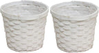 Admired By Nature Set of 2 White Bamboo 6" w/Soft Liner Bambo Pot