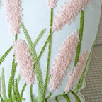 vctops Farmhouse Pampas Grass Cotton Tufted Throw Pillow Cover Boho Embroidery Pillowcase Soft Square Cushion Case for Sofa Couch Bed Chair (Light Pink,18"x18") - color: Light Pink