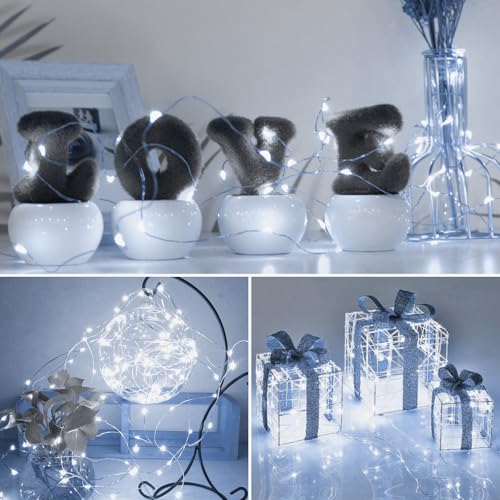 kolpop 6 Pack LED Fairy Lights Battery Operated, Mini Twinkle String Lights Battery Powered Waterproof for Christmas Mason Jars Party,Cool White - color: Cool White, size: 6 Pack