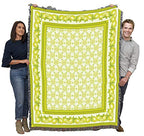 Pure Country Weavers Lemon Zest Blanket - Garden Floral Gift Tapestry Throw Woven from Cotton - Made in the USA (72x54) - color: Lemon