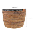Woven Rattan Planter Basket Large Boho Rustic Floor Flower Pot Decorative Plant Container for Indoor Home Storage and Garden Organizer
