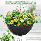 Riare 8 Pack 16 Inch Round Fabric Planter Basket Liner- Hanging Basket Liners Replacement Coco Fiber Liner Alternative for Hanging Basket Flowers (Prevent Birds from Nesting) - size: 16inch