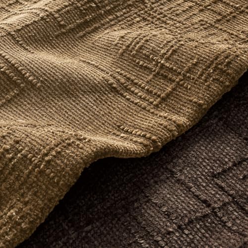 MIULEE Textured Throw Pillow Covers Thick Chenille Decorative Pillows Bronze 20x20 Inch Set of 2 Modern Boho Farmhouse Home Decor Neutral Cushion Covers for Couch Sofa Living Room Bedroom - color: Bronze, size: 20" x 20" (Pack of 2)