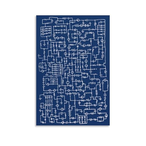 Vintage Industrial Electrical Poster Educational Canvas Wall Art Aesthetic Decorative Painting Living Room And Classroomstyle 12x18inch(30x45cm) - size: 18"L x 12"W