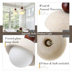 Natural Travertine Stone Pendant Light 5.9in Small Mini Wabi Sabi Japandi Japanese Nordic Hanging Lamp Pendant Lighting Fixture for Dining Room Bedroom Corner 1 Pack (Bulb Included) - size: 1 Pack