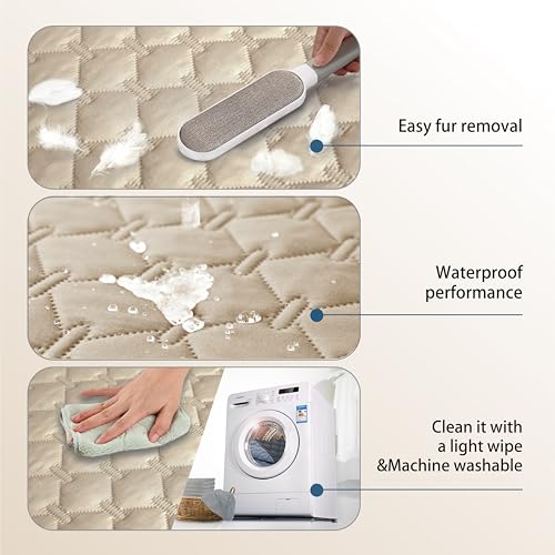 gogobunny 3X Stronger Waterproof Pet Blanket, Scratch Proof Furniture Protector for Dogs Cats, Reversible Cover 30x30 Inch, Dark Beige - color: Dark Beige, size: 30x30 Inch (Pack of 1)