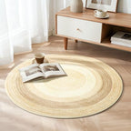 Asrug Imitation Jute Low Pile Round Rug Area Rug Washable Non-Slip Circle Rug Soft Plush Touch Circle Rugs Round for Kitchen Bathroom Living Bedroom Nursery, Carpet 3ft /36 inch/91 cm Brown/Beige - color: Brownbeige, size: 3ft