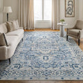 Bloom Rugs Caria Washable Non-Slip 6x9 Rug - Blue Traditional Area Rug for Living Room, Bedroom, Dining Room, and Kitchen - Exact Size: 6' x 9' - color: Blue, size: 6' x 9' (Rectangular)