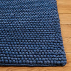SAFAVIEH Natura Collection Accent Rug - 2' x 3', Navy & Blue, Handmade Wool Blend, Textured Design, Ideal for Hallway, Bedroom, Foyer (NAT620M) - color: Navy/Blue, size: 2' x 3' (Rectangular)