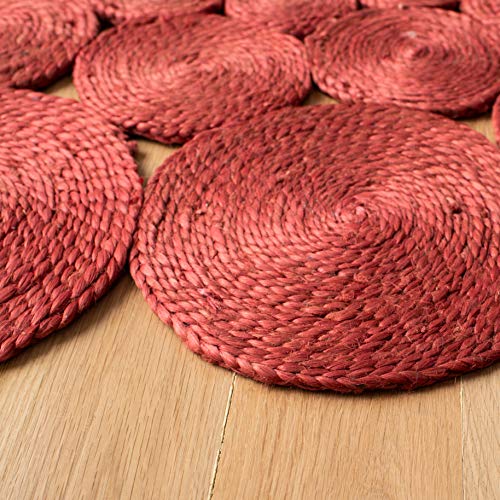 SAFAVIEH Natural Fiber Collection Area Rug - 3' Round, Rust, Handmade Boho Charm Farmhouse Jute, Ideal for High Traffic Areas in Living Room, Bedroom (NF363P) - color: Rust, size: 3' (Round)