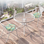 FUNHOME Outdoor Round Bistro Seat Cushions with Ties, Fluffy Tufted Patio Chair Pads 15"x15"x4", Set of 2 Water-Resistant Round Outdoor Chair Cushions for Home Garden Cyan Circle - color: Green Circle
