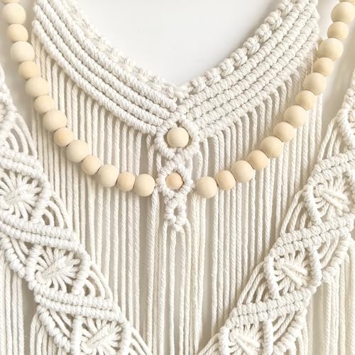 Achart Macrame Wall Hanging Large- Boho Wall Decor- large wall art- Wall Decor Living Room- Macrame Tapestry Boho Decor for Bedroom (Beige-V) - color: Beige-V
