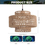 Boho Rattan Lamp Shades for Pendant Light Chandelier Floor Lamps Replacement,Rustic 3-Tier Drum Lamp Shade with Hand-Woven Rattan for Living Room Kitchen Dining Room Office Hotel. - size: style B