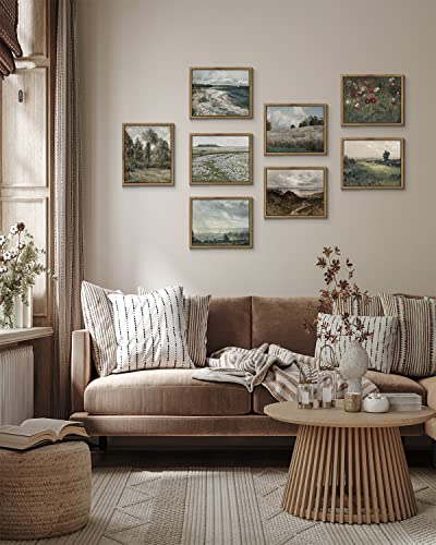 InSimSea Framed Canvas Wall Art Vintage Decor, The Vast Grassland Framed Wall Art Room Eclectic Decor, Canvas Wall Art for Living Room, Bedroom Home Bathroom, 8"x10" - color: Corn Field, size: 10"L x 8"W