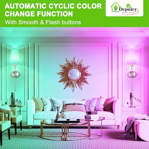 Depuley Battery Operated Wall Sconce: 27" Set of 2 Wireless Wall Lights with Remote for Bedroom - Rechargeable 15 Colors Wall Lamp for Living Room Hallway Decor - Brushed Nickel - color: Brushed Nickel, size: 27 Inch Set of 2