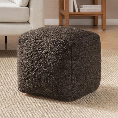 Anji Mountain Pouf Ottoman Foot Rest, Handmade Ottoman Pouf, Comfortable Foot Stool, Decorative Floor Seating for Living Room Decor, Bedroom & Home Décor Accent - Chocolate - color: Chocolate