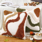Booson Set of 2 Boho Decorative Throw Pillow Covers 18x18 Inch Tufting Couch Square Mid Century Textured Pillowcases Modern Cushion for Bedroom Sofa Farmhouse Decor
