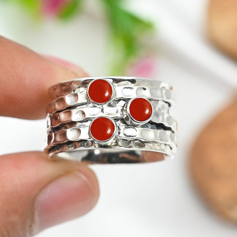 Gemstone Silver Plated Band Ring Men & Women All Size Gift Item Handmade Jewelry CRG1269AA