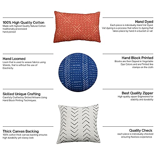 Trade Star 100% Cotton Throw Pillow Cover Farmhouse Lumbar Cushion Cover Tribal Pillow Shams Mudcloth Ethnic for Bedroom (Rust Phoenix 14X22 INCHES) - color: Rust (Phoenix), size: 22" x 14" (Pack of 1)